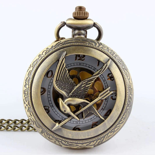  Vintage Unisex Bronze The Hunger Russia Game Necklace Pocket FOB Watch - Unisex Style Watches - DYAVOR® 