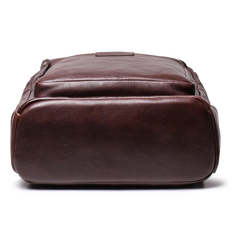  Vintage Unisex Brown Coffee Full Grain Genuine Leather 14'' Laptop Backpack - Backpacks - DYAVOR® 