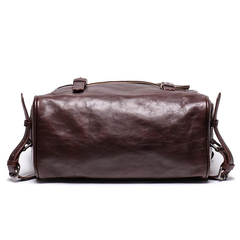  Vintage Unisex Brown Coffee Genuine Leather 14'' 15.6'' Laptop Backpack - Backpacks - DYAVOR® 