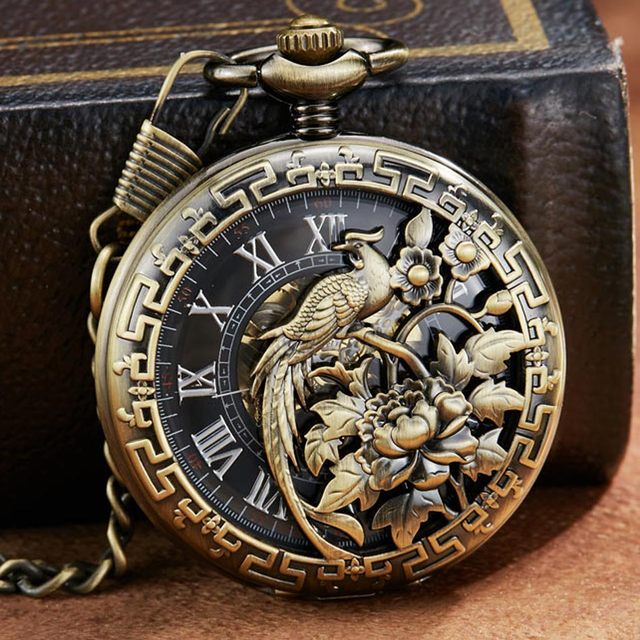  Vintage Unisex Lucky Birds Hollow Pendant Necklace Chain Pocket Watch - Unisex Style Watches - DYAVOR® 