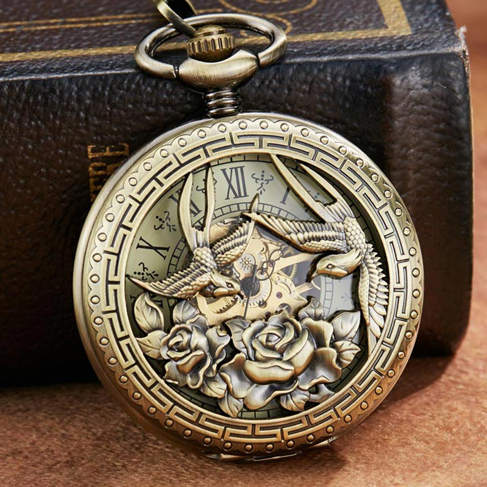  Vintage Unisex Lucky Birds Hollow Pendant Necklace Chain Pocket Watch - Unisex Style Watches - DYAVOR® 