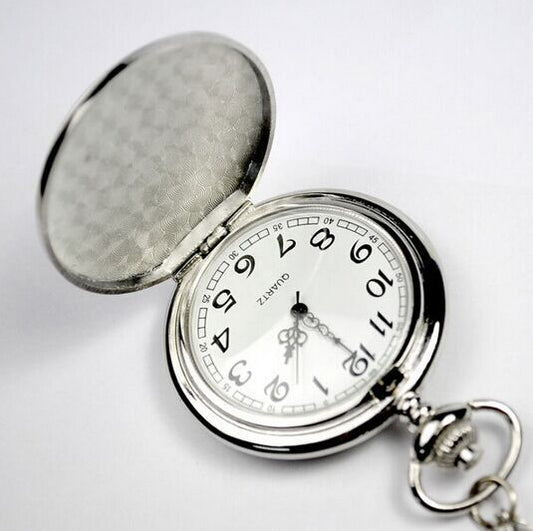  Vintage White Dial Black Case Smooth Necklace Pendant Pocket FOB Watch - Unisex Style Watches - DYAVOR® 