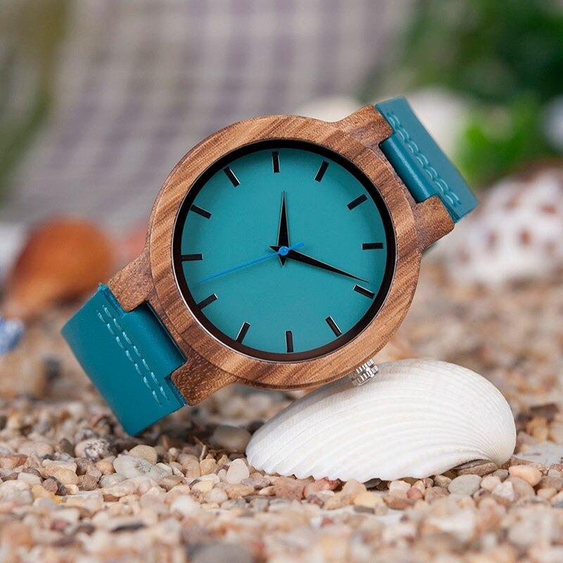 Women Bamboo Wood Analog Quartz Japanese Wristwatches