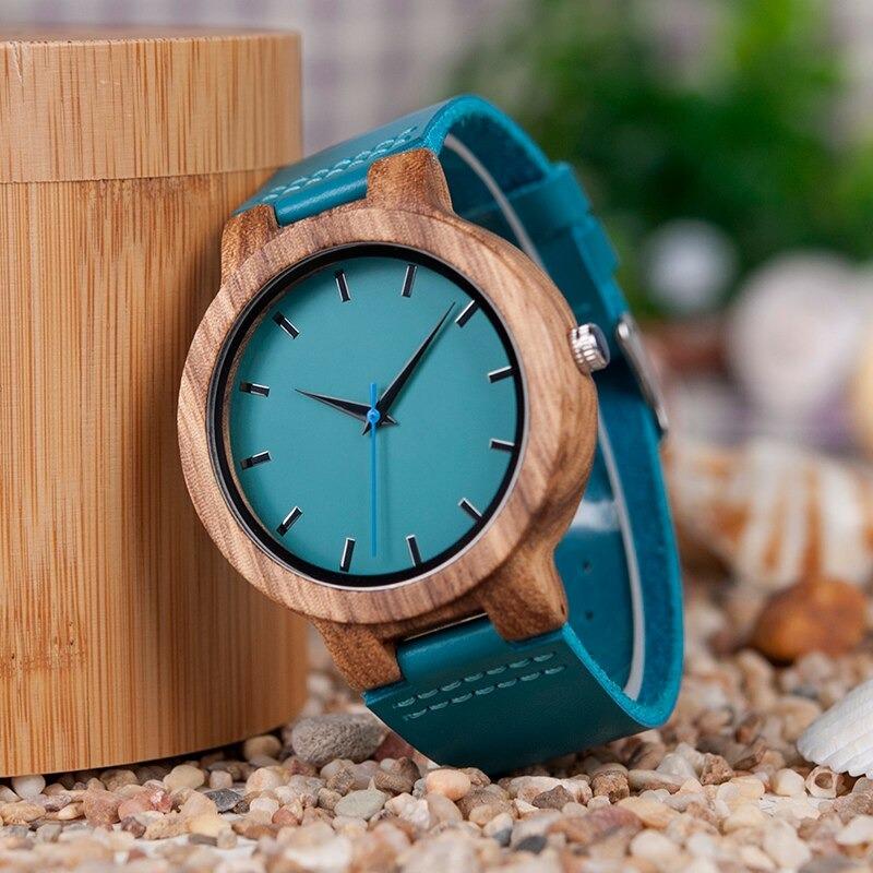 Women Bamboo Wood Analog Quartz Japanese Wristwatches