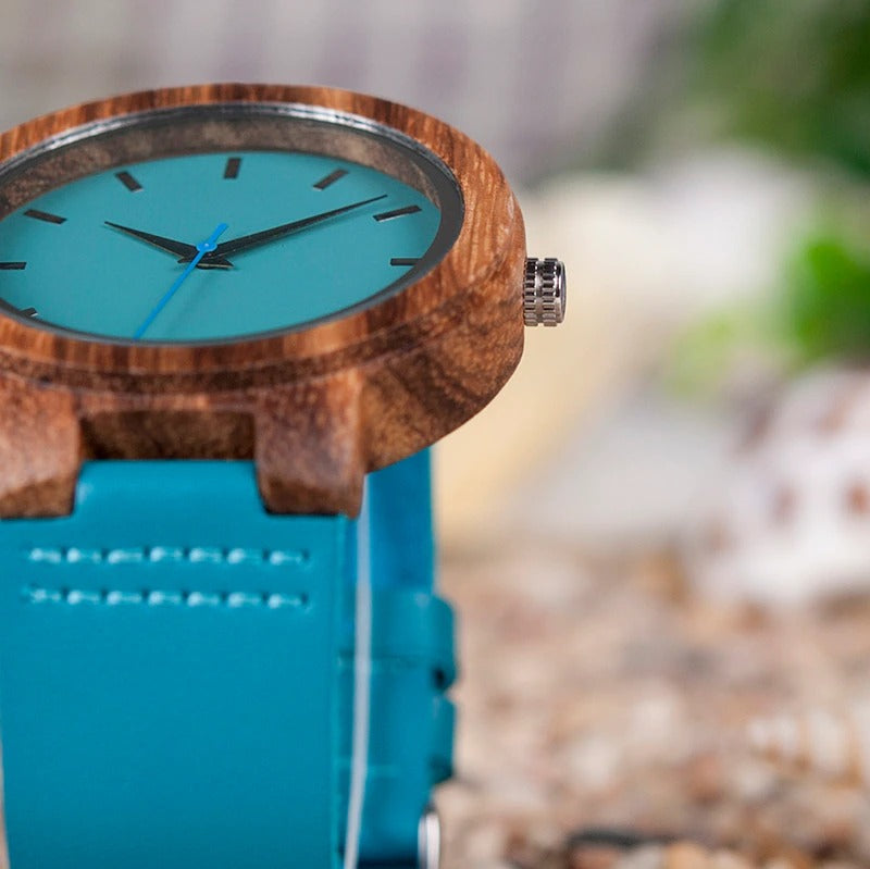 Women Bamboo Wood Analog Quartz Japanese Wristwatches