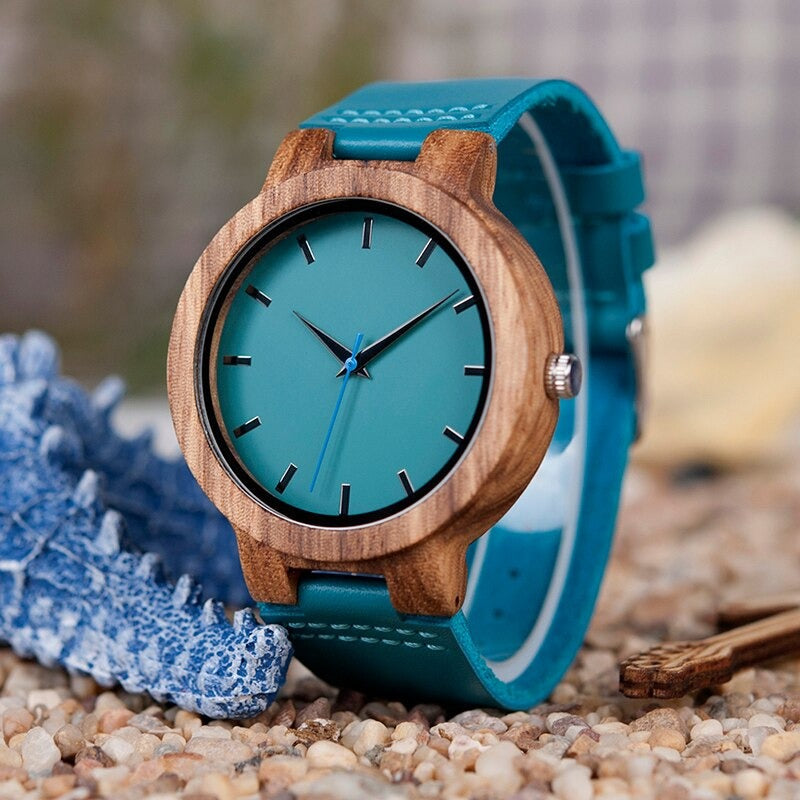 Women Bamboo Wood Analog Quartz Japanese Wristwatches