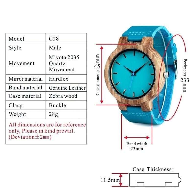 Women Bamboo Wood Analog Quartz Japanese Wristwatches