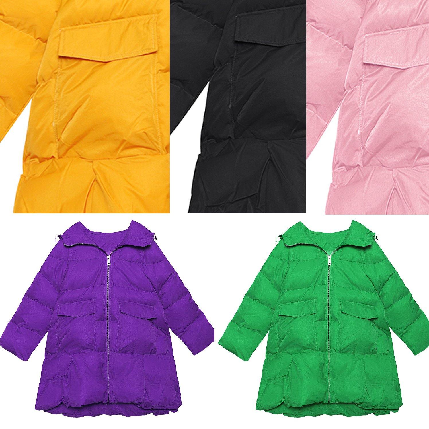  women black Parkas for women oversized snow jackets big pockets hooded winter coats -  - DYAVOR® 