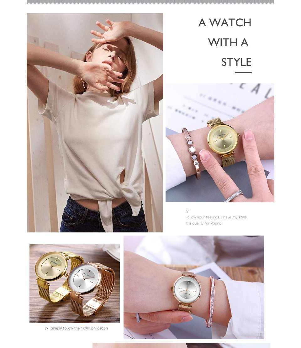 Women Luxury Rose Gold Ultra-Thin Simple Dress Quartz Watches