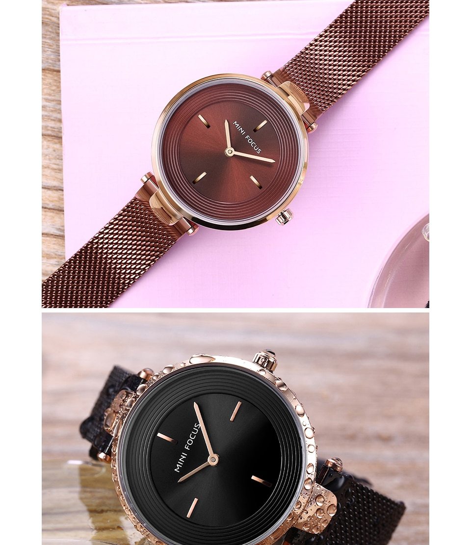 Women Luxury Rose Gold Ultra-Thin Simple Dress Quartz Watches