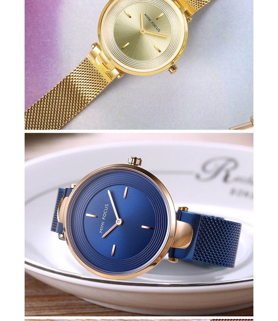 Women Luxury Rose Gold Ultra-Thin Simple Dress Quartz Watches