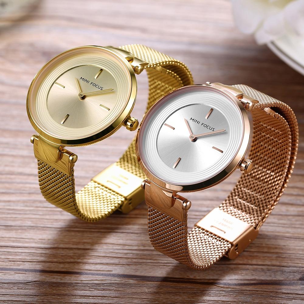 Women Luxury Rose Gold Ultra-Thin Simple Dress Quartz Watches