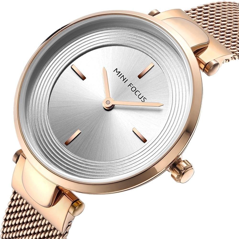 Women Luxury Rose Gold Ultra-Thin Simple Dress Quartz Watches