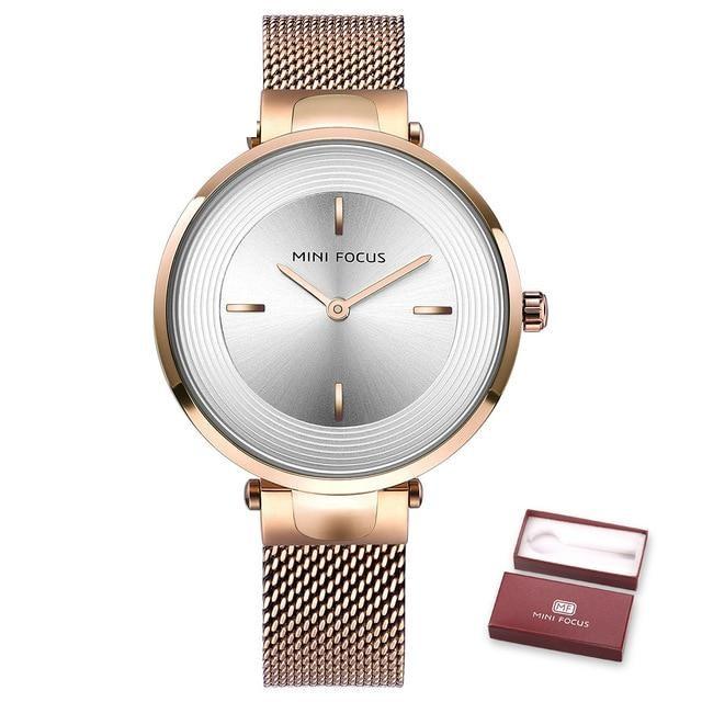 Women Luxury Rose Gold Ultra-Thin Simple Dress Quartz Watches