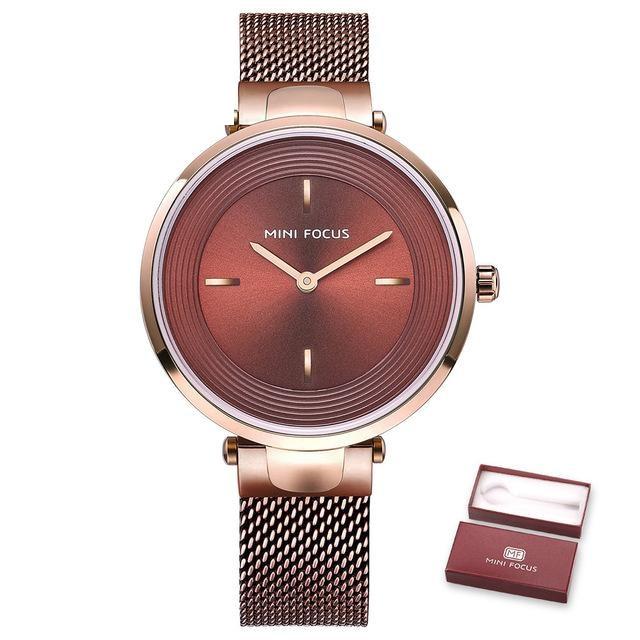 Women Luxury Rose Gold Ultra-Thin Simple Dress Quartz Watches