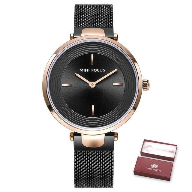 Women Luxury Rose Gold Ultra-Thin Simple Dress Quartz Watches