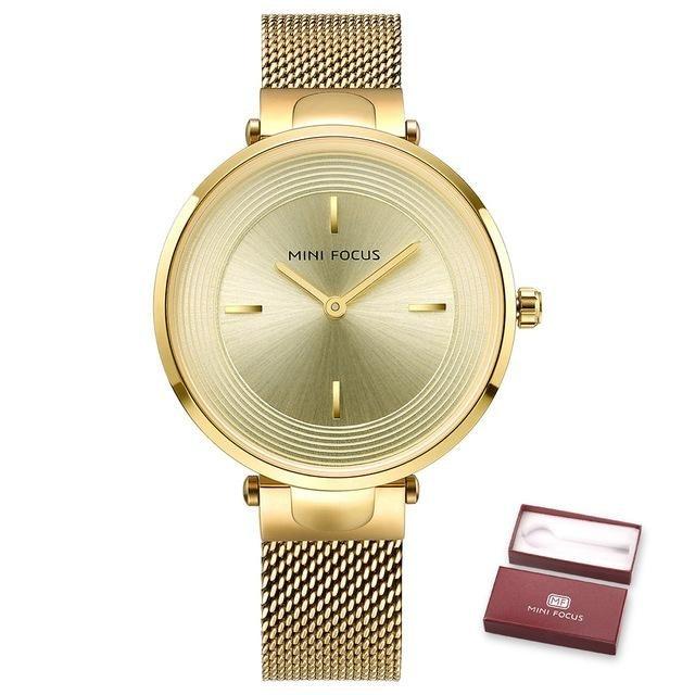 Women Luxury Rose Gold Ultra-Thin Simple Dress Quartz Watches