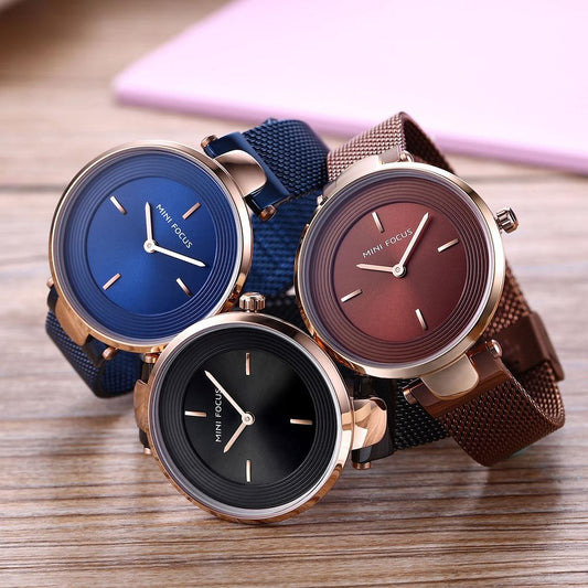 Women Luxury Rose Gold Ultra-Thin Simple Dress Quartz Watches