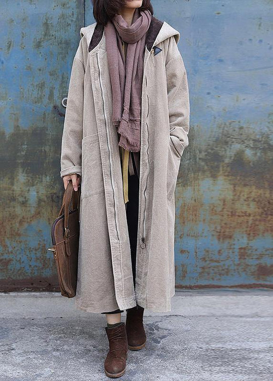  women nude overcoat trendy plus size winter jacket zippered hooded winter coats -  - DYAVOR® 