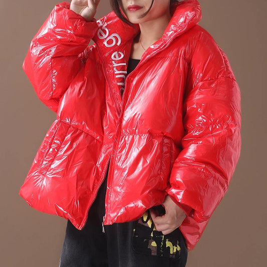  women plus size snow jackets hooded coats red warm stand collar down coat winter -  - DYAVOR® 