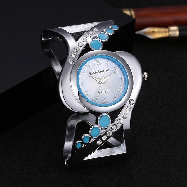 Women's Bangle Style Luxury Rhinestone Crystal Quartz Wristwatches