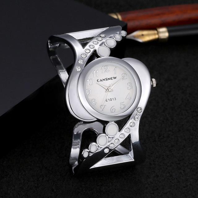 Women's Bangle Style Luxury Rhinestone Crystal Quartz Wristwatches