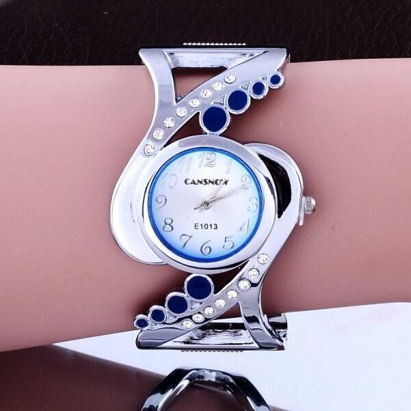 Women's Bangle Style Luxury Rhinestone Crystal Quartz Wristwatches