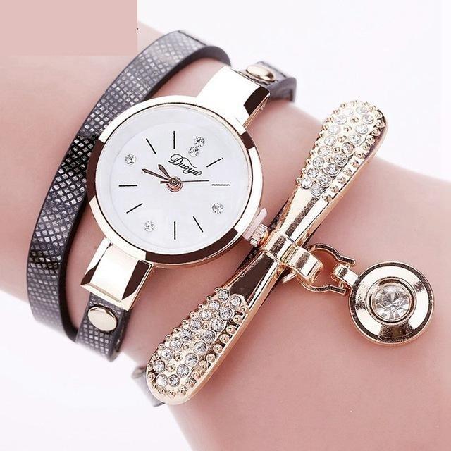 Women's Bracelet Fashion Gold Color Watch with Crystal Rhinestone - Watches for Women - DYAVOR® 