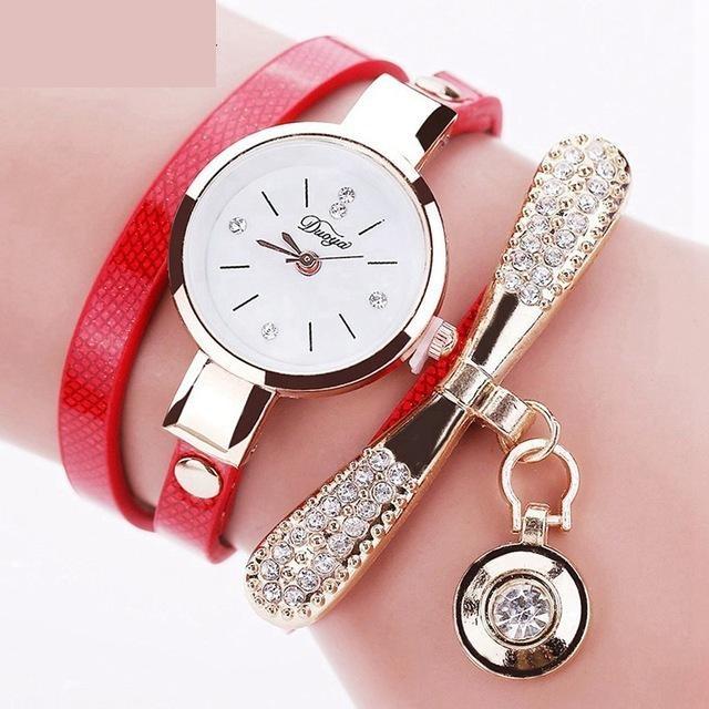  Women's Bracelet Fashion Gold Color Watch with Crystal Rhinestone - Watches for Women - DYAVOR® 