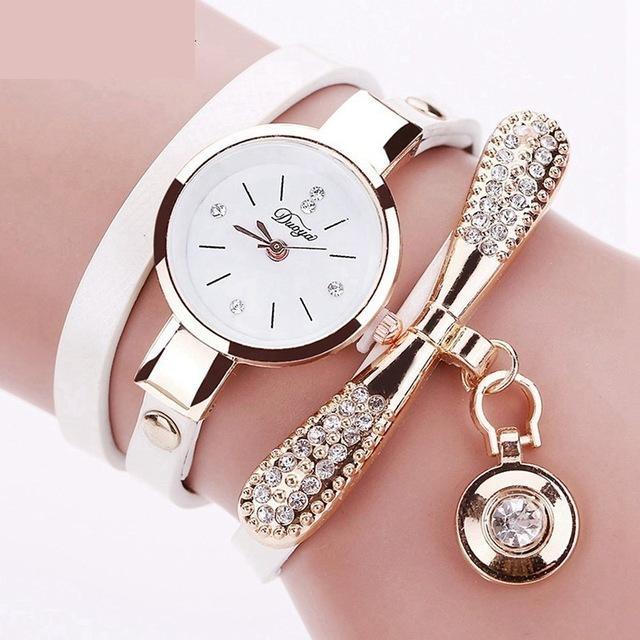 Women's Bracelet Fashion Gold Color Watch with Crystal Rhinestone - Watches for Women - DYAVOR® 