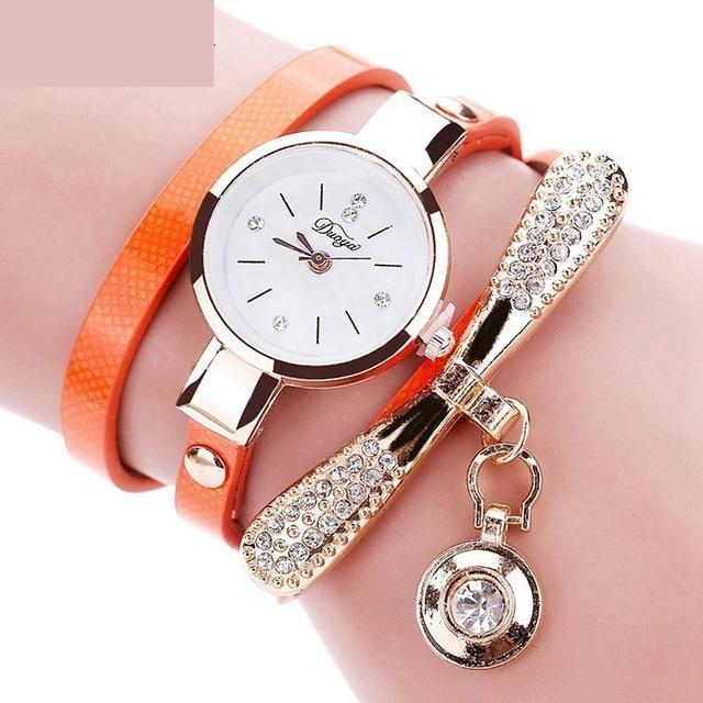  Women's Bracelet Fashion Gold Color Watch with Crystal Rhinestone - Watches for Women - DYAVOR® 