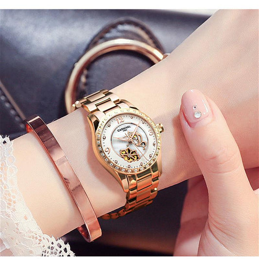  Women's Casual Luminous Automatic Skeleton Mechanical Wrist Watch - Watches for Women - DYAVOR® 