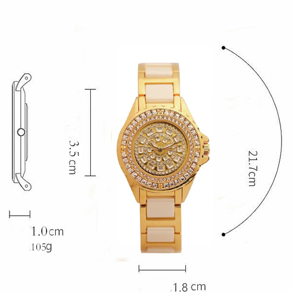  Women's Elegant Quartz Analog Ceramic Stainless Steel Water Resistant Watch - Watches for Women - DYAVOR® 