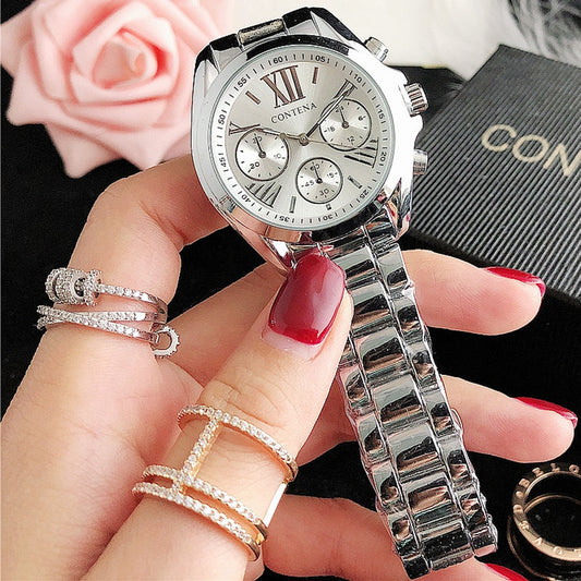 Women's Fashion Imitation Three Eyes Alloy Quartz Analog Wrist Watch - Watches for Women - DYAVOR® 