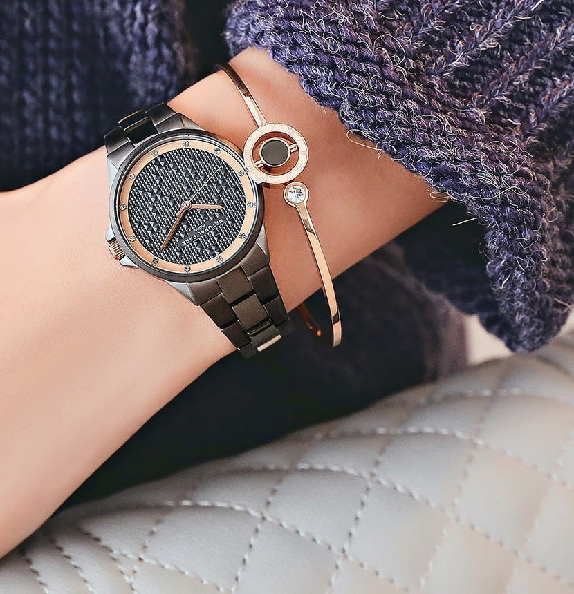 Women's Fashion Quartz Movement Rhinestone Decor Stainless Steel Watch - Watches for Women - DYAVOR® 