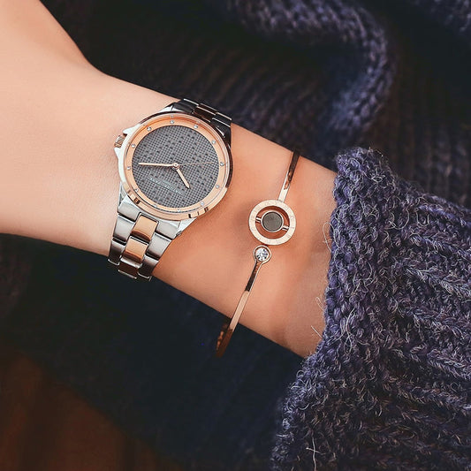  Women's Fashion Quartz Movement Rhinestone Decor Stainless Steel Watch - Watches for Women - DYAVOR® 