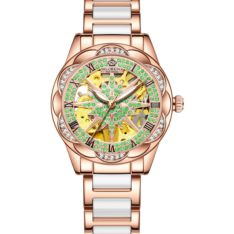  Women's Hollow Stainless Steel Mechanical Automatic Self-wind Watch - Watches for Women - DYAVOR® 