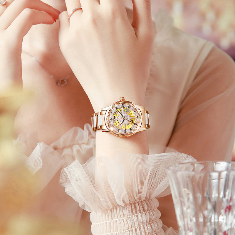  Women's Hollow Stainless Steel Mechanical Automatic Self-wind Watch - Watches for Women - DYAVOR® 
