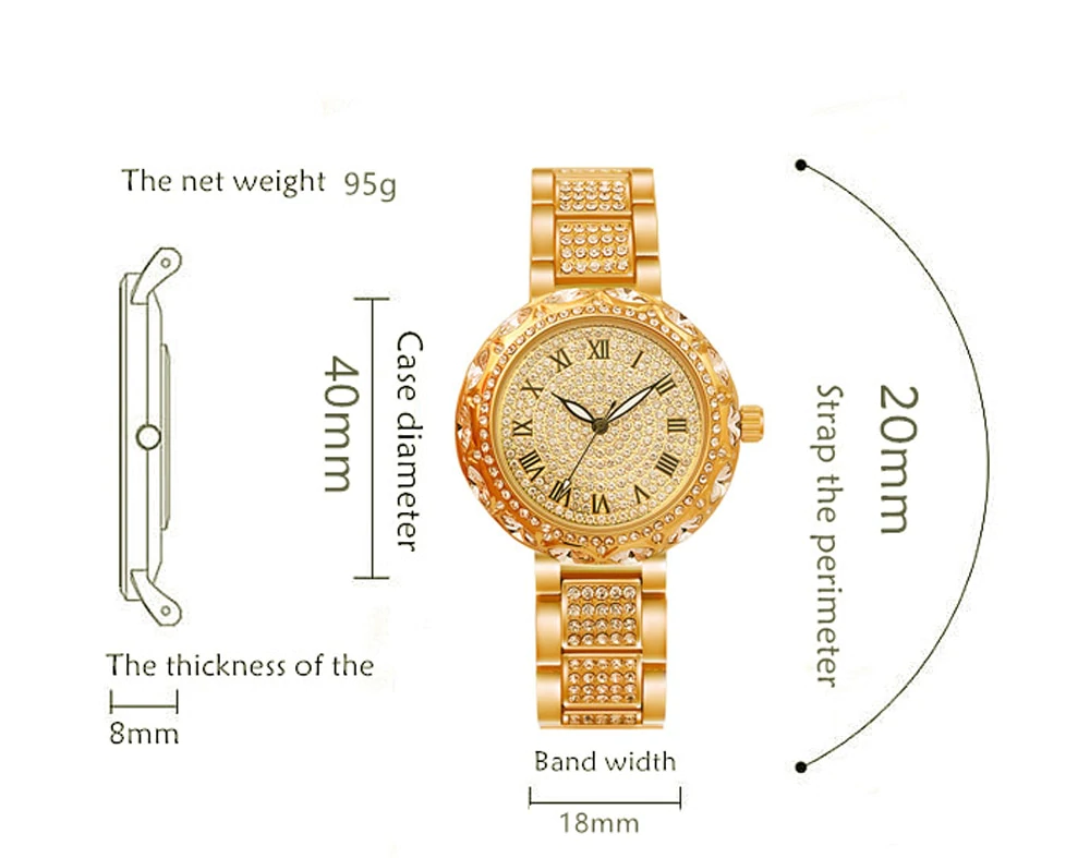  Women's Luxury Fashion Diamond Quartz Stainless Steel Wrist Watch - Watches for Women - DYAVOR® 