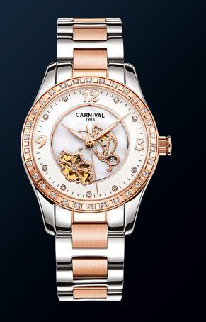Women's Luxury Rhinestone Automatic Mechanical Date Wrist Watch