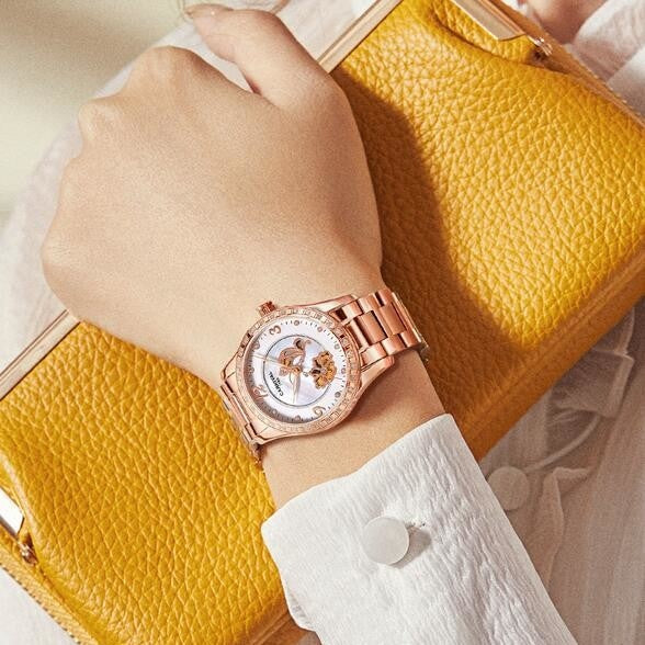 Women's Luxury Rhinestone Automatic Mechanical Date Wrist Watch