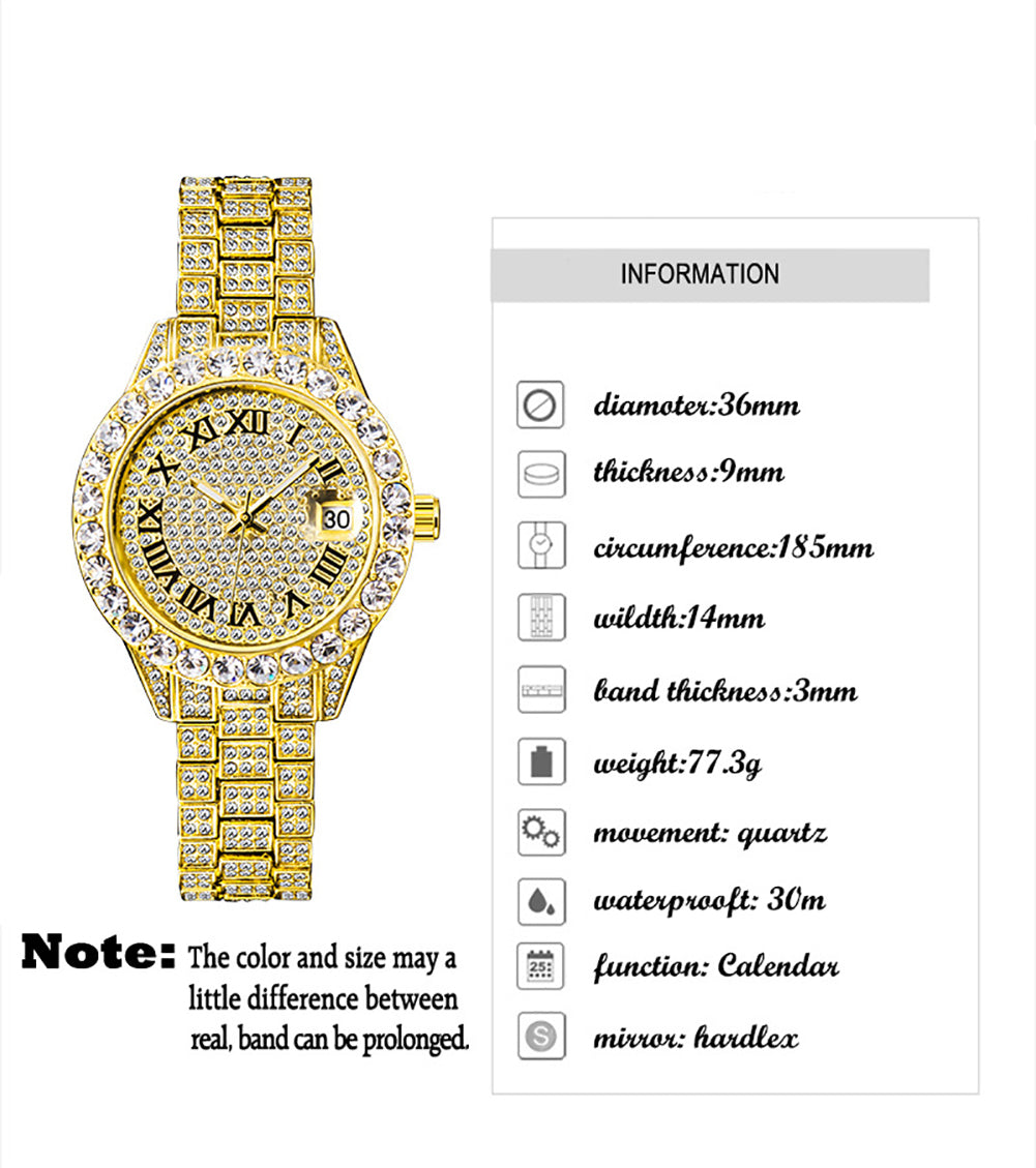  Women's Luxury Rhinestones Stainless Steel Hip Hop Charm Jewelry Watch - Watches for Women - DYAVOR® 