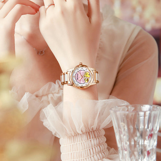  Women's Mechanical Diamond Automatic Skeleton Ceramic Strap Wristwatches - Watches for Women - DYAVOR® 