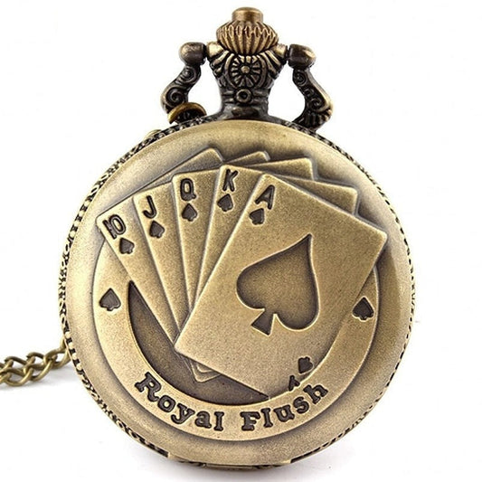  Women's Retro Antique Royal Flush Quartz Movement Poker Pocket Watch - Watches for Women - DYAVOR® 