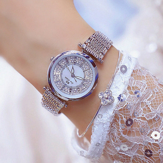  Women's Rhinestone Round Shape Stainless Steel Shock Resistant Watch - Watches for Women - DYAVOR® 