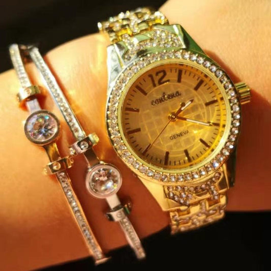  Women's Simple Gold Luxury Fashion Diamond Quartz Wristwatch - Watches for Women - DYAVOR® 