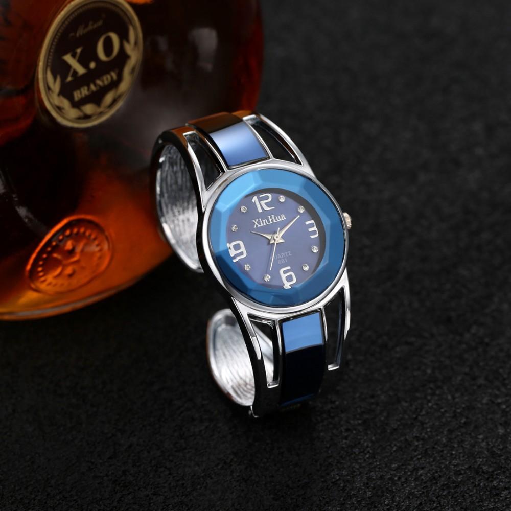 Women's Stainless Steel Casual Wrist Watches with Luxury Rhinestone