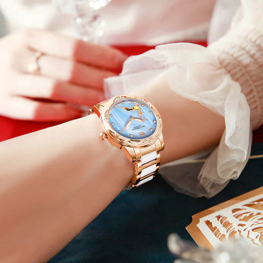  Women's Stainless Steel Crystal Diamond Luminous Hands WristWatch - Watches for Women - DYAVOR® 