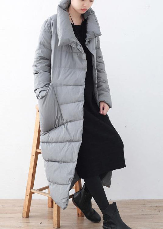  women silver down jacket woman casual v neck winter jacket thick warm fine overcoat -  - DYAVOR® 