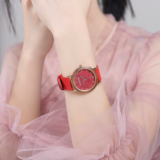 Women Watch Female Alloy Wristwatch Casual fashion Quartz Timepiece Clock Wooden